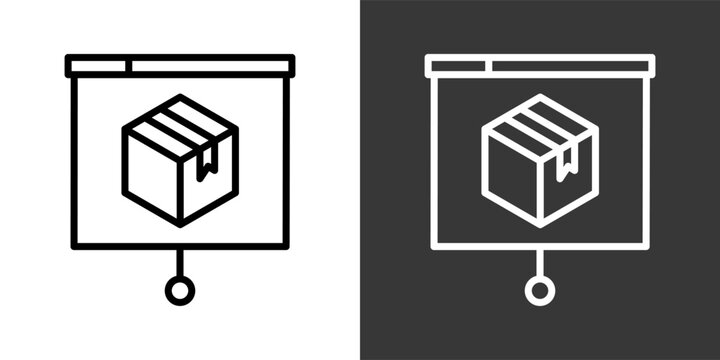 Product Placement White And Black Icon Set Multiple Style Collection Pack Vector Illustration