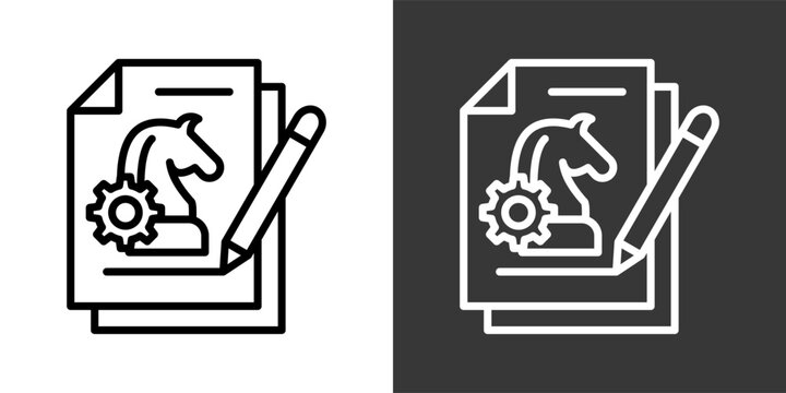 Strategy White And Black Icon Set Multiple Style Collection Pack Vector Illustration