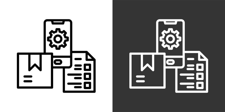 Modification White And Black Icon Set Multiple Style Collection Pack Vector Illustration