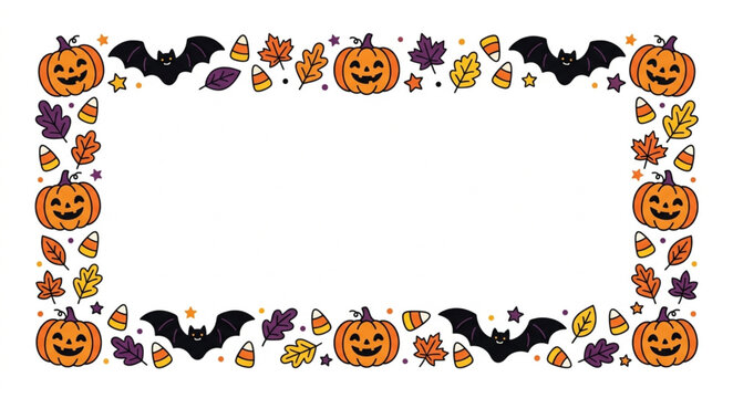 halloween frame with pumpkin