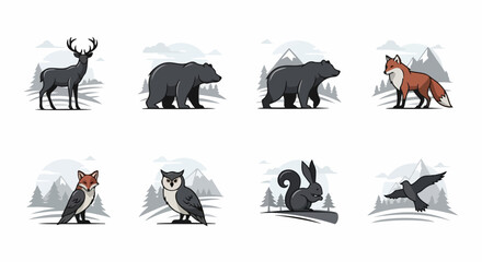 Fototapeta premium Wildlife Animals Forest Creatures.