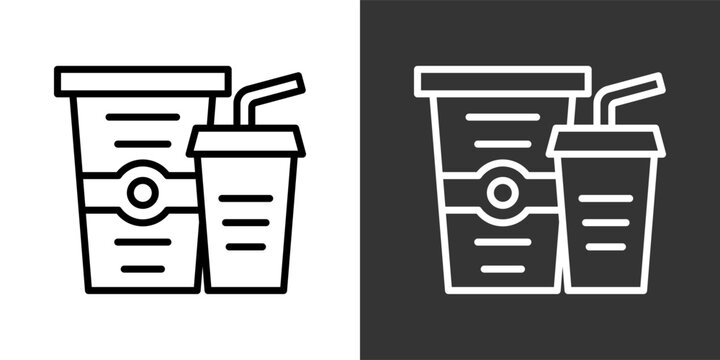 Beverage White And Black Icon Set Multiple Style Collection Pack Vector Illustration