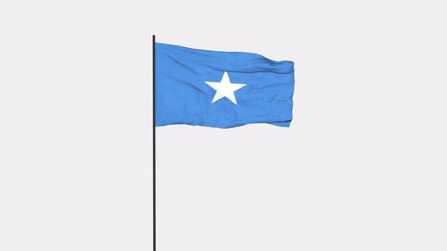 Somalia Flag Animation 4K Transparent Background with Alpha Channel