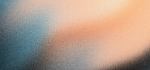 Grainy gradient background with soft orange and blue hues. Abstract blurred texture with lo-fi aesthetic. Minimalist dreamy color wash for modern web design, social media, and digital art apps. © VEXLO