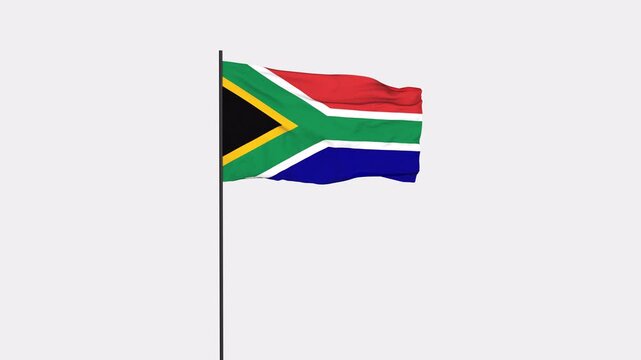 South Africa Flag Animation 4K Transparent Background with Alpha Channel