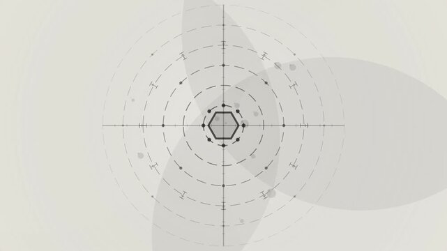 Minimalist geometric abstract animation with rotating concentric circles