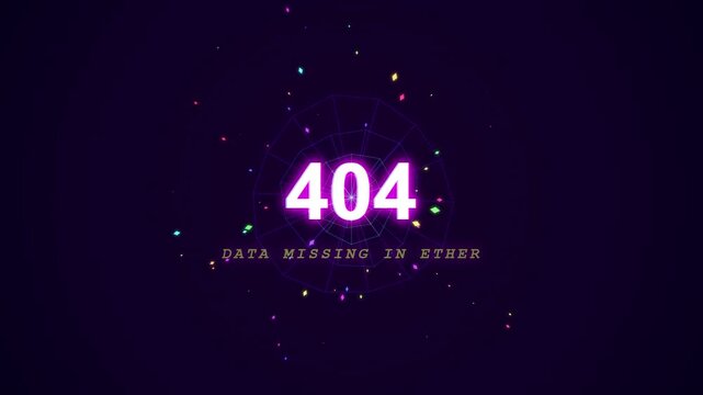 404 Error Not Found Digital Abstract Motion Graphic Background
