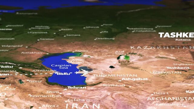 Flight From Athens GREECE to Tashkent UZBEKISTAN with flag pins