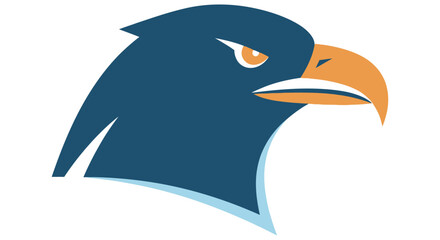 Naklejka premium Eagle Head Illustration Flat Vector Graphic With Blue And Orange Tones