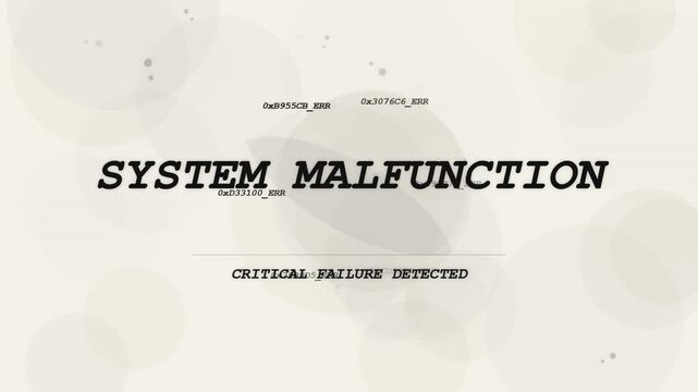 System Malfunction Warning Screen with Critical Failure Code Errors