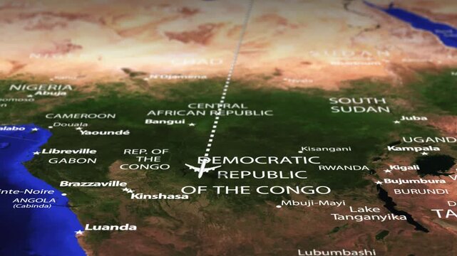 Flight From Athens GREECE to Windhoek NAMIBIA with flag pins