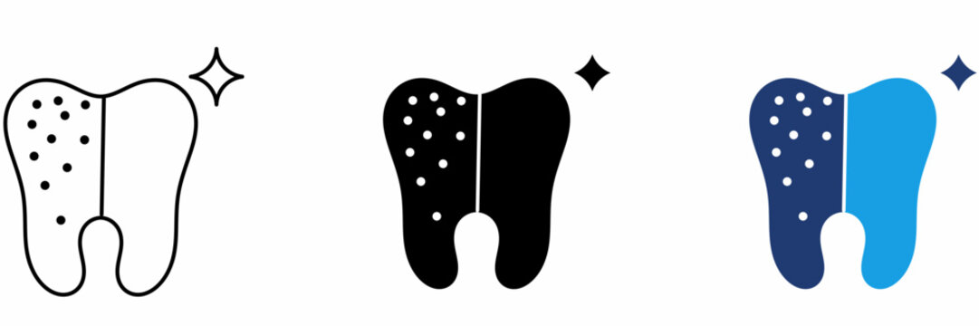 Tooth Whitening Stroke icon collections. Containing Before After, Bleaching, Plaque, Shine and more icons.