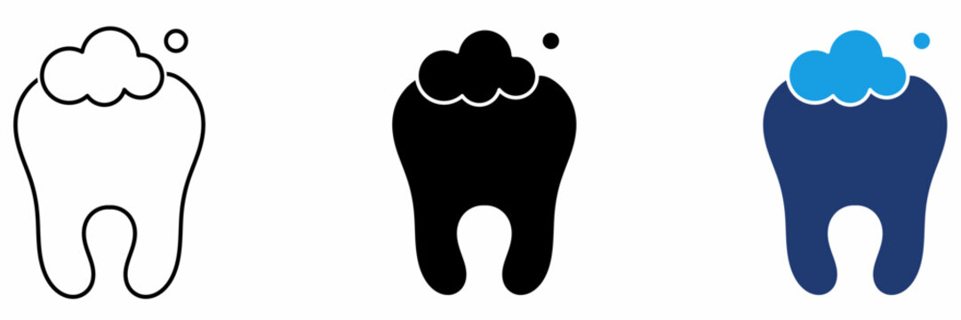 Dental Cleaning Stroke icon collections. Containing Tooth, Foam, Bubbles, Oral Care and more icons.