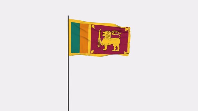 Sri Lanka Flag Animation 4K Transparent Background with Alpha Channel