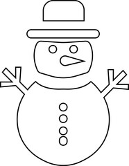 Naklejka premium snowman icon, joyful demeanor. The snowman is ready for winter, various winter active holiday poses for greeting cards and decor. showcasing festive characters accessories like scarves, hats, sled