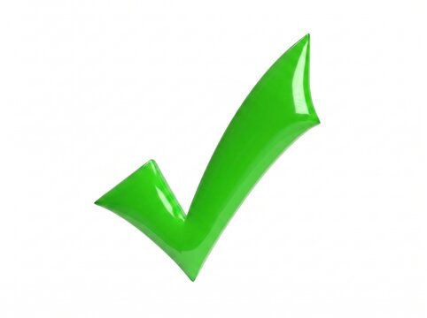 3D glossy green check mark icon