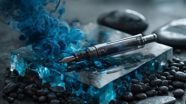 pen background with different crystal background in different artwork  marble work on the pen illustrator 