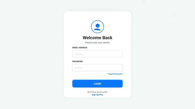 User Login Screen Interface Animation