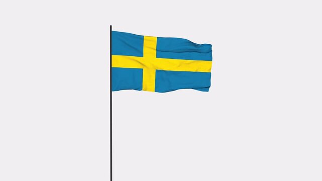 Sweden Flag Animation 4K Transparent Background with Alpha Channel