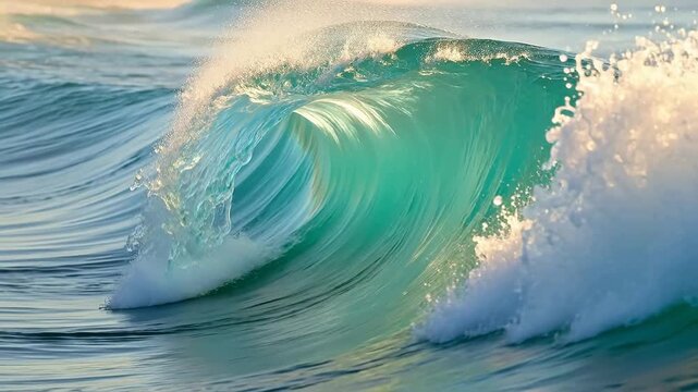 Cresting Wave with Bright Seafoam