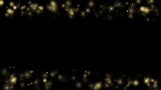 Abstract gold bokeh frame overlay