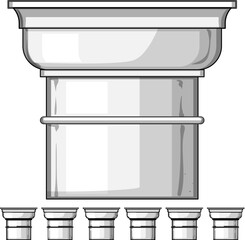 Fototapeta premium old column ancient cartoon. marble stone, ionic vintage, building statue old column ancient sign colorful illustration