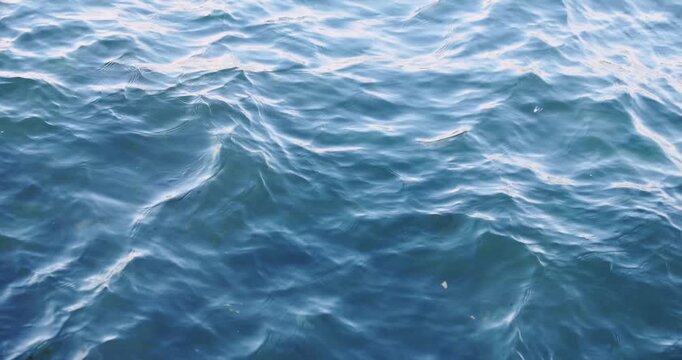 Top Down View of Clear Blue Sea Water with Gentle Waves &ndash; 4K 60fps Nature Background