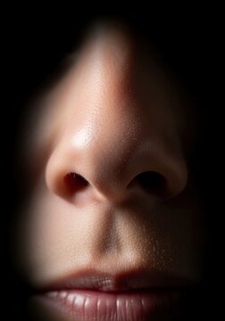 Closeup of a face nose.