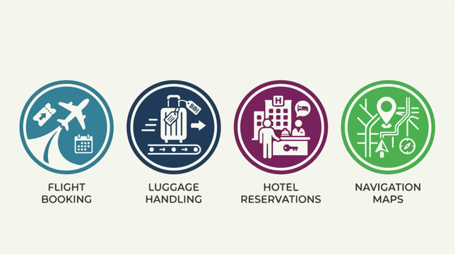 Travel icons for web interface.