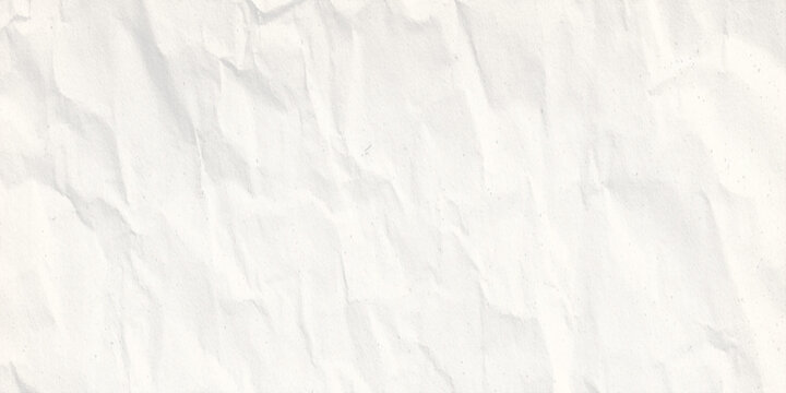 Crumpled white paper texture background with creases and folds