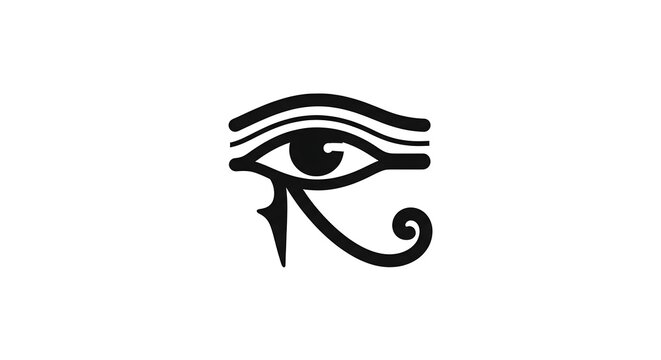 Ancient egyptian eye of horus symbol on white background