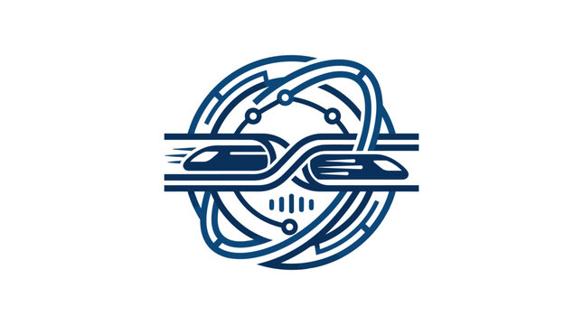 Futuristic hyperloop transport and high-speed train circular concept.