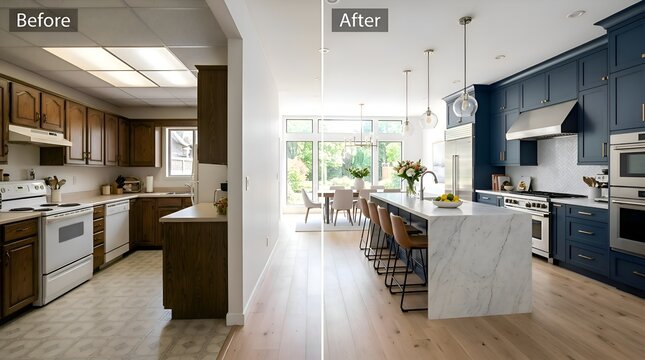 Before and After Kitchen Renovation - Old to Modern Makeover
