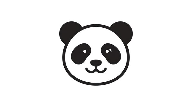Cute panda bear face icon.