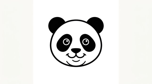 Cute cartoon panda bear face illustration.