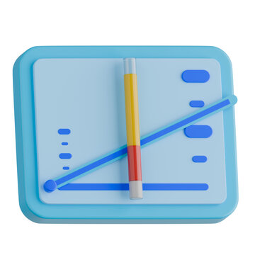Hematocrit Measurement with Microhematocrit Capillary Tube and Reader Board 3D Illustration.