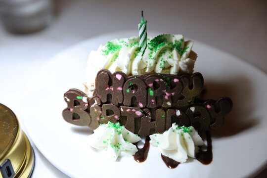 birthday cake with candle