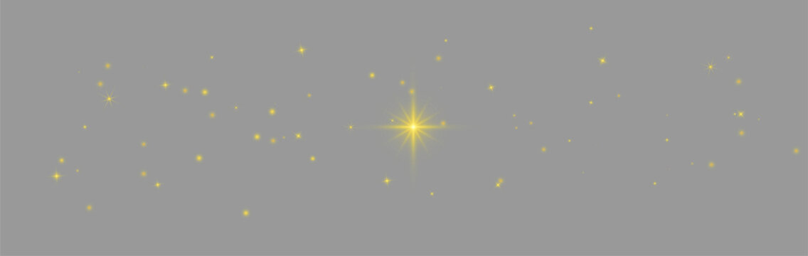 Sparkling Glitter Stars Overlay &ndash; Glowing Twinkle Light Particles PNG