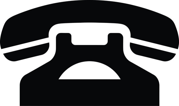Silhouette vector telephone icon for simple business communication contact design