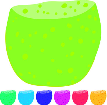 porous yellow sponge cartoon. kitchen bath, scrubber dishwashing, hygiene biodegradable porous yellow sponge sign vector