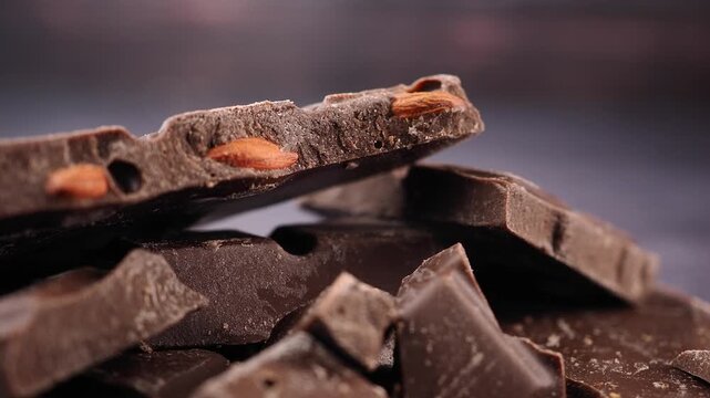 Making chocolate almond bars at home with simple steps