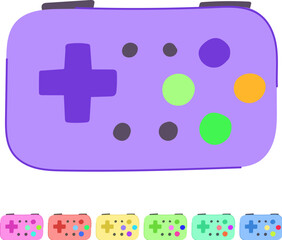 video gamepad cartoon. console control, technology controller, render gadget video gamepad sign vector © PikePicture
