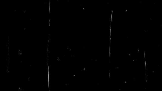 Dust grain grunge texture overlay loop effect grain background for overlay, grunge and noise on black background.