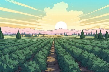 Fototapeta premium Modren Agriculture landscape agriculture outdoors horizon.