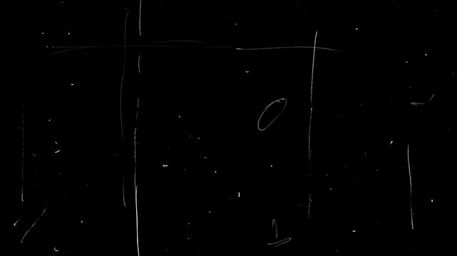 Dust grain grunge texture overlay loop effect grain background for overlay, grunge and noise on black background.