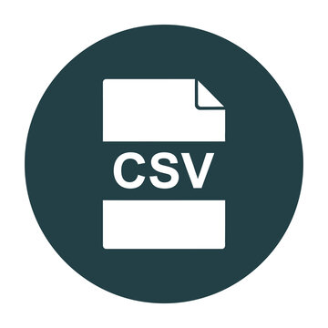 CSV file format icon for data management and digital spreadsheet document storage