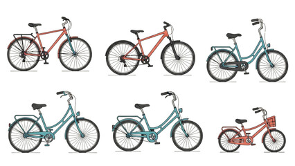 Obraz premium Bicycles on display in a store with various colors and designs available