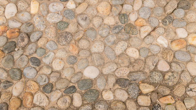 italian pebble stone floor or pavement background