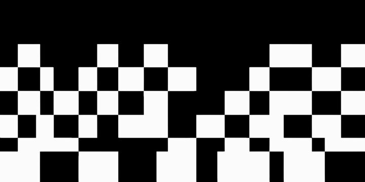 Black and White Pixelated Pattern on White Background