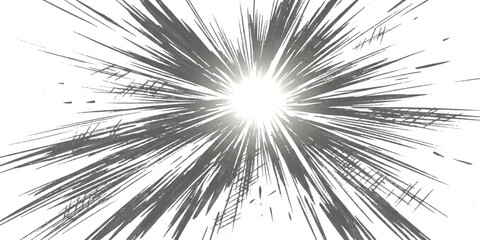 Fototapeta premium Abstract comic book speed lines explosion effect with dark ink strokes